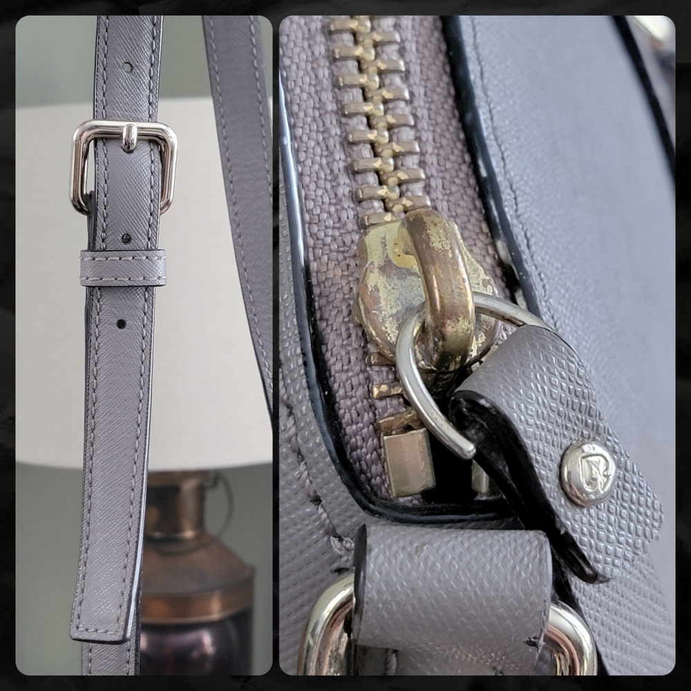 Kate Spade WKRU4878 Tilden Place Satchel Gray Saffiano Leather Crossbody Bag - Picture 14 of 16
